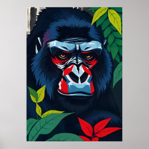 Majestic Gorilla Portrait – Oerwoud Alpha Art Poster