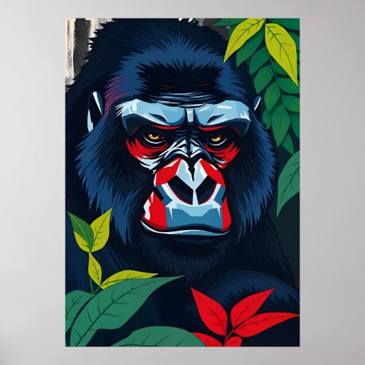 Majestic Gorilla Portrait – Oerwoud Alpha Art Poster (Voorkant)