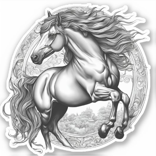 Majestic Gotisch Paard Waterdicht Sticker (Voorkant)