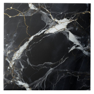 Majestic Gouden Streak Zwart Marmeren Tegel Tegeltje