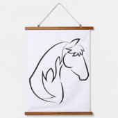 Majestic Grace - Minimalistische paardenlijn kunst Hangend Wandkleed (Voorkant)