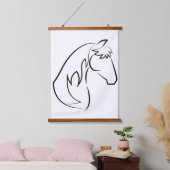 Majestic Grace - Minimalistische paardenlijn kunst Hangend Wandkleed (Slaapkamer)