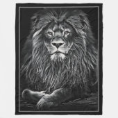 Majestic Gray Lion Fleece Deken (Voorkant)