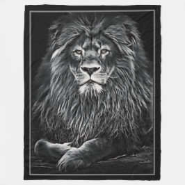 Majestic Gray Lion Fleece Deken