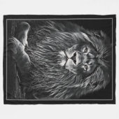 Majestic Gray Lion Fleece Deken (Voorkant (Horizontaal))