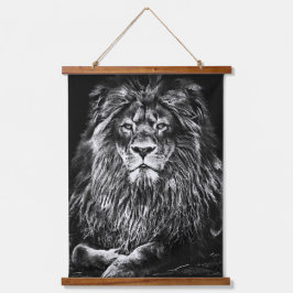 Majestic Gray Lion Hanging Tapestry Hangend Wandkleed
