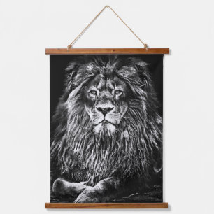Majestic Gray Lion Hanging Tapestry Hangend Wandkleed