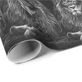 Majestic Gray Lions Pattern Cadeaupapier (Rol Hoek)