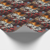 Majestic Great Dane Asleep by Fireplace Cozy Cadeaupapier (Hoek)