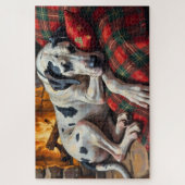 Majestic Great Dane Asleep by Fireplace Cozy Legpuzzel (Verticaal)