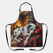 Majestic Great Dane Asleep by Fireplace Cozy Schort (Voorkant)