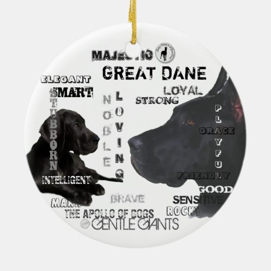Majestic Great Danes Keramisch Ornament (Achterkant)