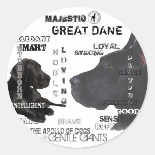 Majestic Great Danes Ronde Sticker