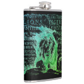 Majestic Green Lion Persoonlijke naamfles Heupfles (Rechts)