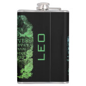 Majestic Green Lion Persoonlijke naamfles Heupfles (Achterkant)