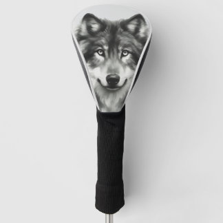 Majestic Grey Wolf Prachtige Waterverf Wildlife Golfheadcover