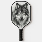 Majestic Grey Wolf Prachtige Waterverf Wildlife Pickleball Paddle (Achterkant)
