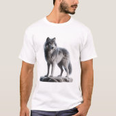 Majestic Grey Wolf - symbool van kracht en bevrijd T-shirt (Voorkant)