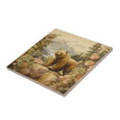 Majestic Grizzly Beer in een bos Tegeltje (Zijkant)