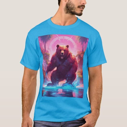 Majestic Grizzly Beer in het bos T-shirt" T-shirt (Voorkant)