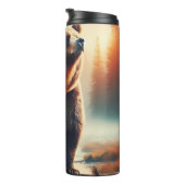 Majestic Grizzly Beer Patriottisme Ontwerp Thermosbeker (Geroteerd rechts)