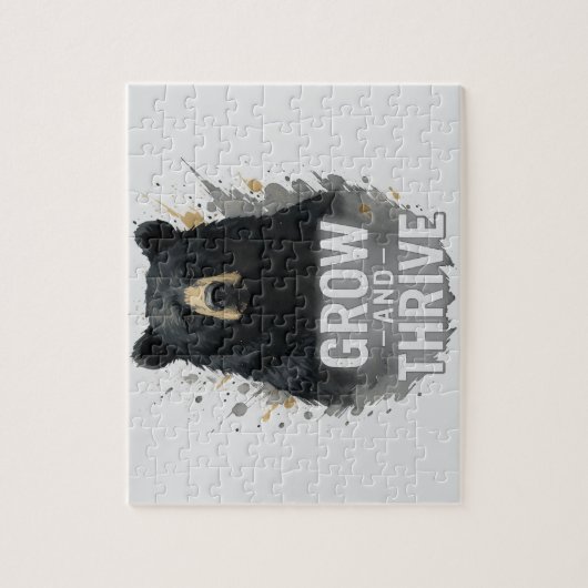 Majestic Groei Zwart Beer Art Legpuzzel (Verticaal)