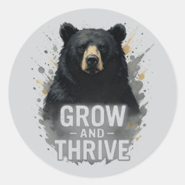 Majestic Groei Zwart Beer Art Ronde Sticker