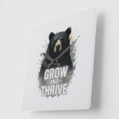 Majestic Groei Zwart Beer Art Vierkante Klok (Hoek)