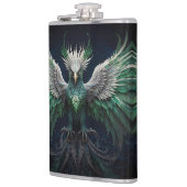 Majestic Groene & Witte Phoenix Vogel Heupfles (Links)