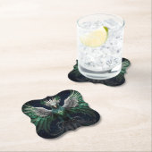 Majestic Groene & Witte Phoenix Vogel Kartonnen Onderzetters (Insitu)