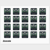 Majestic Groene & Witte Phoenix Vogel Vierkante Sticker (Vel)