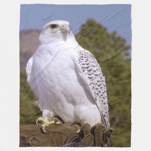 Majestic Gyrfalcon Fleece Deken (Voorkant)