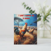 Majestic Haan te midden van Verdant grasland Briefkaart (Staand voorkant)