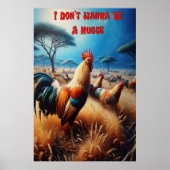 Majestic Haan te midden van Verdant grasland Poster (Voorkant)