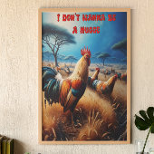 Majestic Haan te midden van Verdant grasland Poster