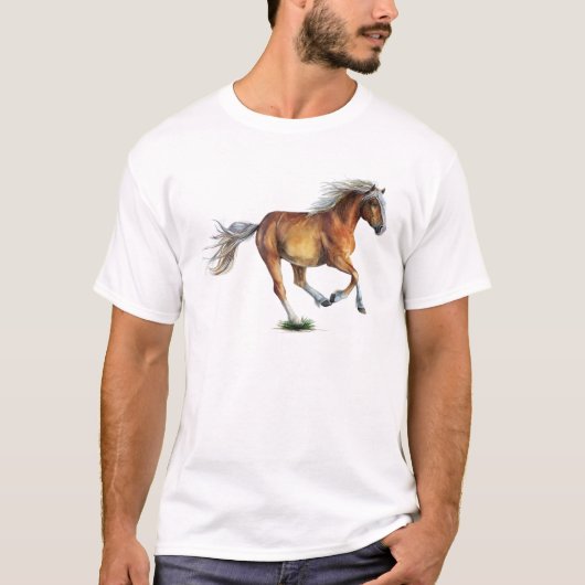 Majestic Haflinger Paard Lover Gift Idee T-shirt (Voorkant)