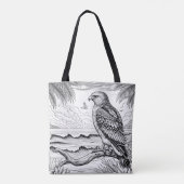 Majestic Hawk Over Ocean Uitzicht Kleuren Tote Bag (Achterkant)