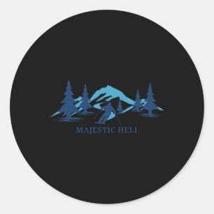 Majestic Heli Alaska Ski Resort Skiër Ronde Sticker