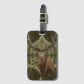 Majestic hert Abstract groen bos Bagagelabel (Voorkant (verticaal))