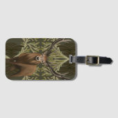 Majestic hert Abstract groen bos Bagagelabel (Voorkant (horizontaal))
