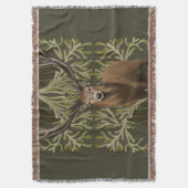 Majestic hert Abstract groen bos Deken (Voorkant Verticaal)