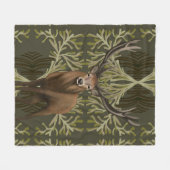 Majestic hert Abstract groen bos Fleece Deken (Voorkant (Horizontaal))