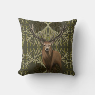 Majestic hert Abstract groen bos Kussen
