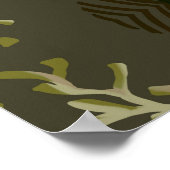 Majestic hert Abstract groen bos Poster (Hoek)