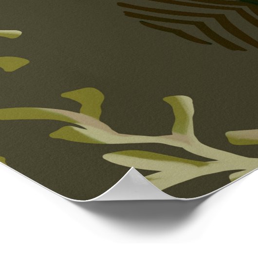 Majestic hert Abstract groen bos Poster (Hoek)