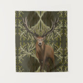 Majestic hert Abstract groen bos Wandkleed (Voorkant)