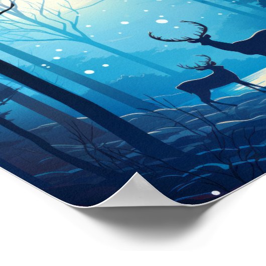 Majestic Herten Silhouet Vector Wallpaper Poster (Hoek)