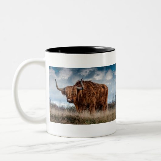 Majestic Highland Koe Tweekleurige Koffiemok (Links)