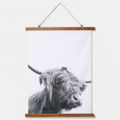 Majestic Highland koe zwart-wit Hangend Wandkleed (Voorkant)