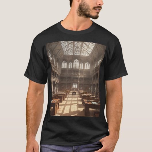 Majestic Historische Bibliotheek Interieur T-shirt (Voorkant)